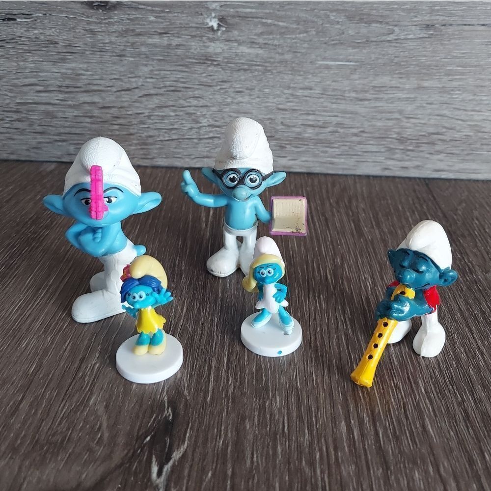 The Smurfs Toy Figures Lot - 5pc